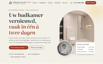 Homepage van Badkamerrenovatie in 1 dag