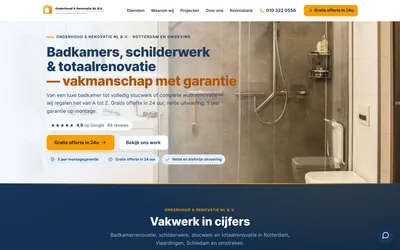 Homepage van Onderhoud & Renovatie NL