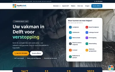 Homepage van PandFix Delft