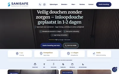 Homepage van SaniSafe Badkamers