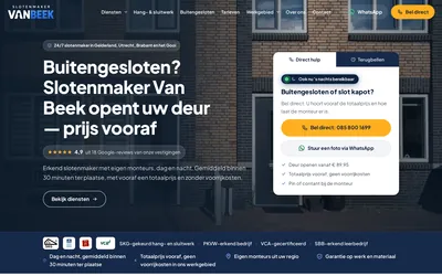 Homepage van Slotenmaker Van Beek