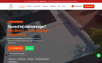 Homepage van Spoed Daklekkage