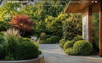 Homepage van The Garden arianii